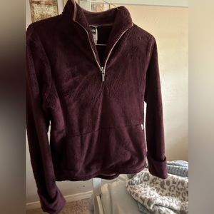 The North Face Women’s Small Sherpa Fleece Pullover Sweater Purple 1/4 Zip,  c10